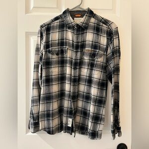 Field & Stream Black and White Plaid Casual Shirt